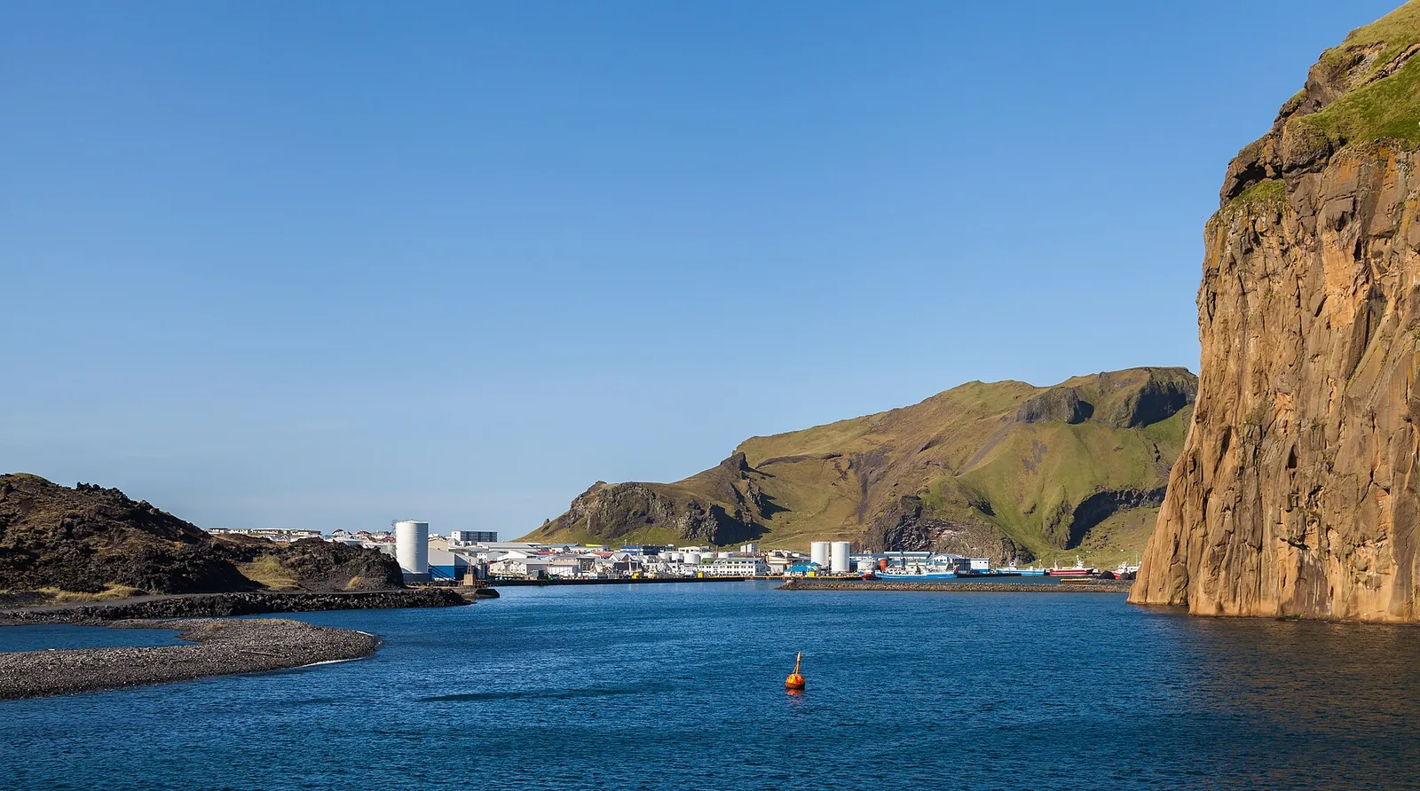 The harbour town of Heimaey in Iceland's Westman Islands