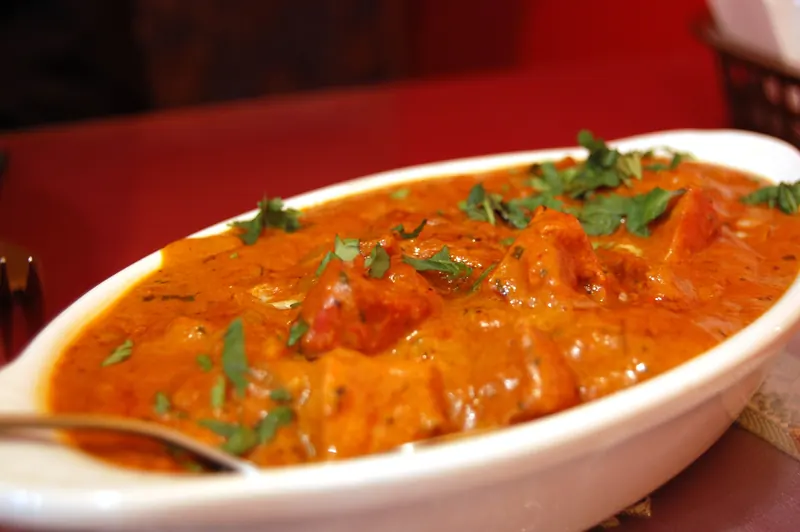 Butter chicken in a rich tomato and cream sauce