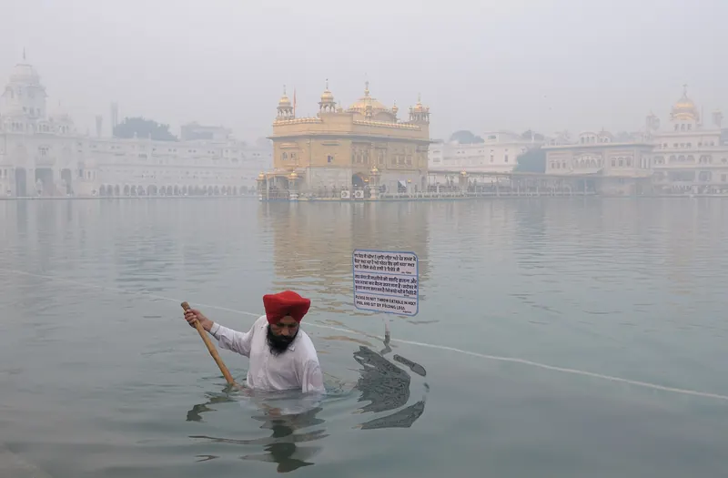 The Golden Temple and its sacred pool in Amritsar