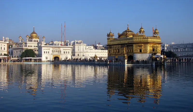 The Akal Takht building beside the Golden Temple complex in Amritsar