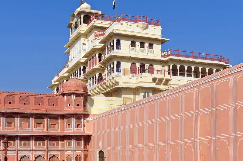 The Chandra Mahal in the City Palace complex in Jaipur