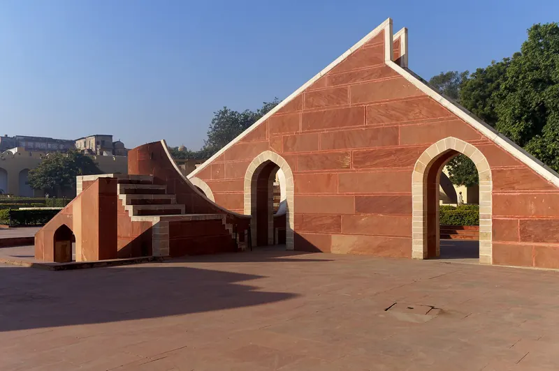 The giant stone instruments of Jantar Mantar observatory in Jaipur
