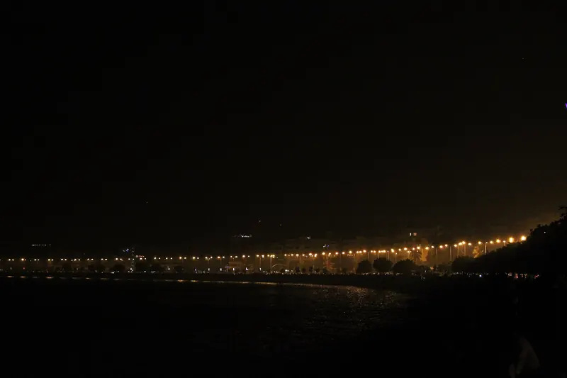 The curving Marine Drive promenade beside the Arabian Sea in Mumbai