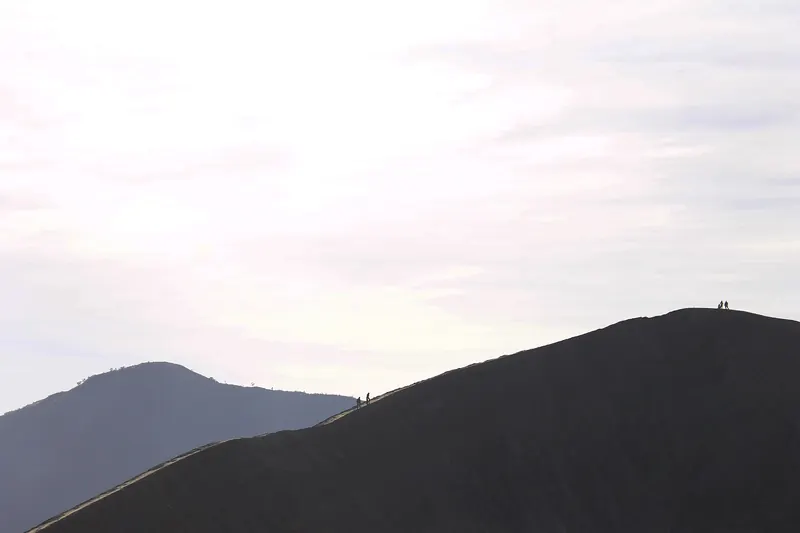 The smoking crater rim of Mount Bromo