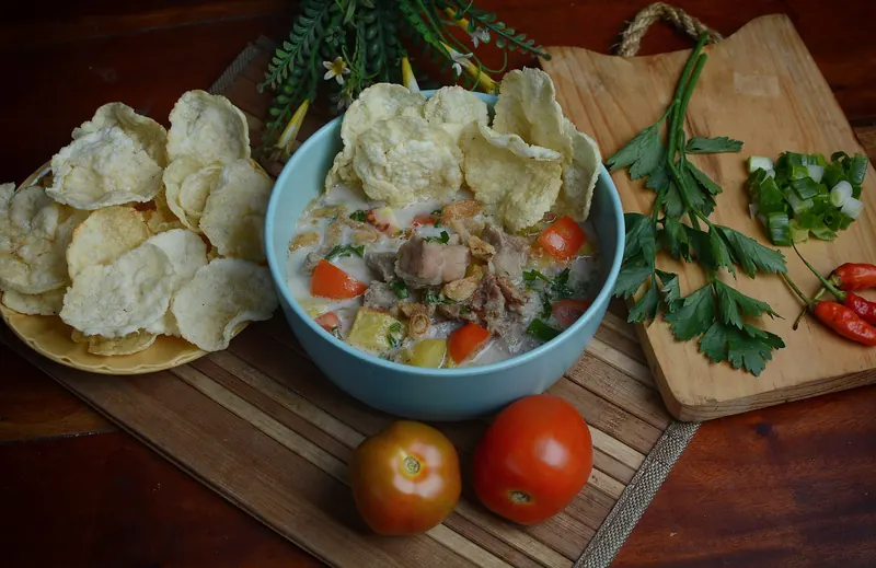 Soto Betawi, a rich coconut beef soup from Jakarta