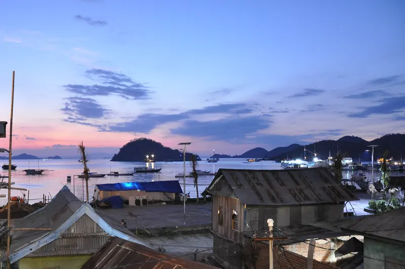 Sunset over the harbour at Labuan Bajo