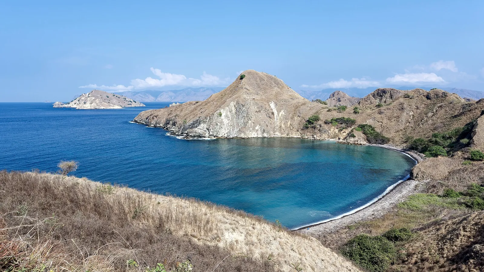 The dramatic multi-bay silhouette of Padar Island in Komodo National Park