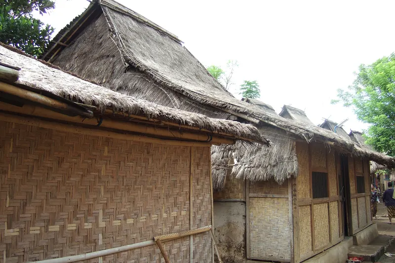 Traditional thatched houses in Sade, a Sasak village in Lombok