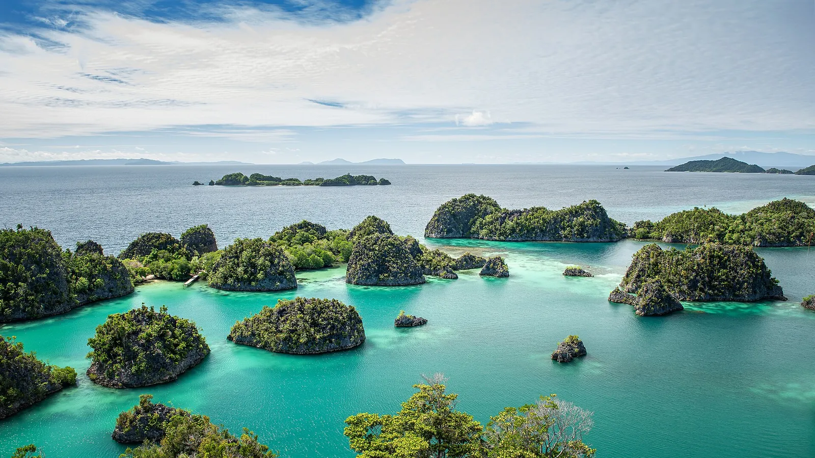 Karst islands seen from the Piaynemo viewpoint in Raja Ampat