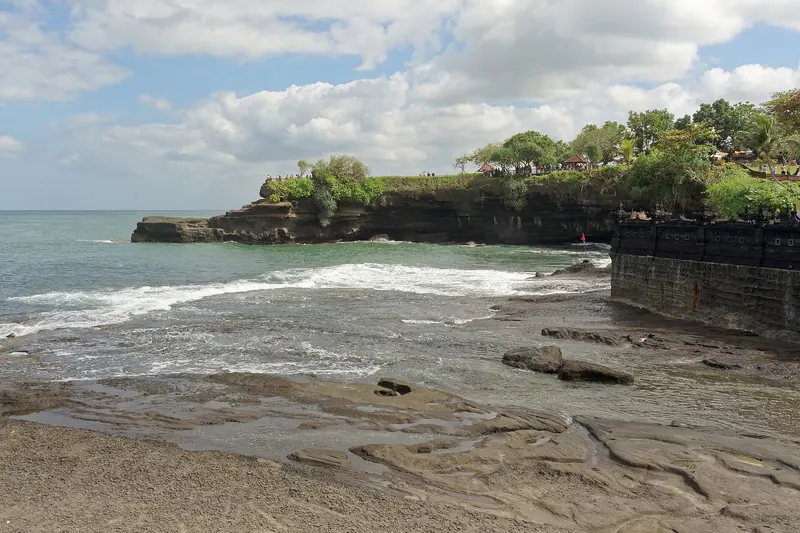 Tanah Lot temple perched on a rock just off the coast