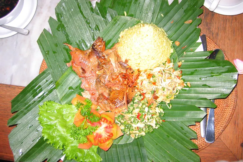 Bebek betutu, slow-cooked spiced Balinese duck