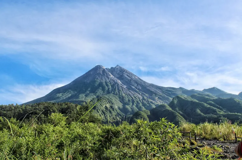 Mount Merapi, one of Indonesia's most active volcanoes, near Yogyakarta