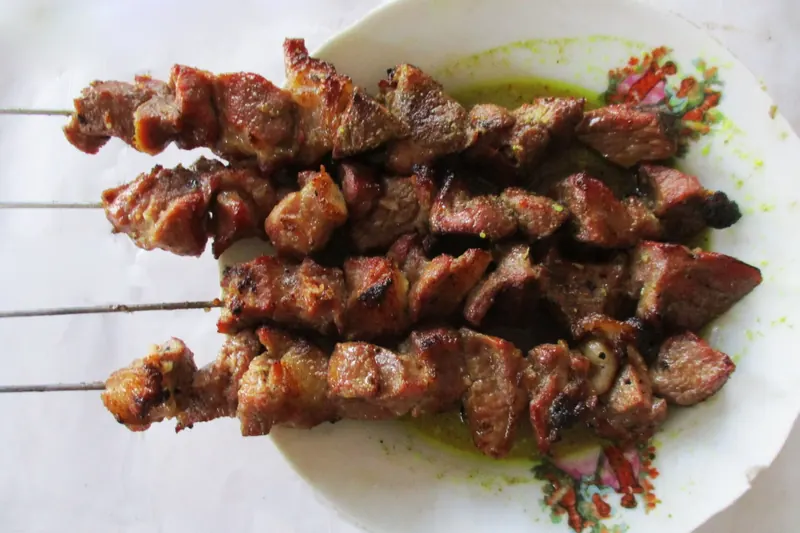 Sate klathak, Yogyakarta-style lamb satay grilled on skewers