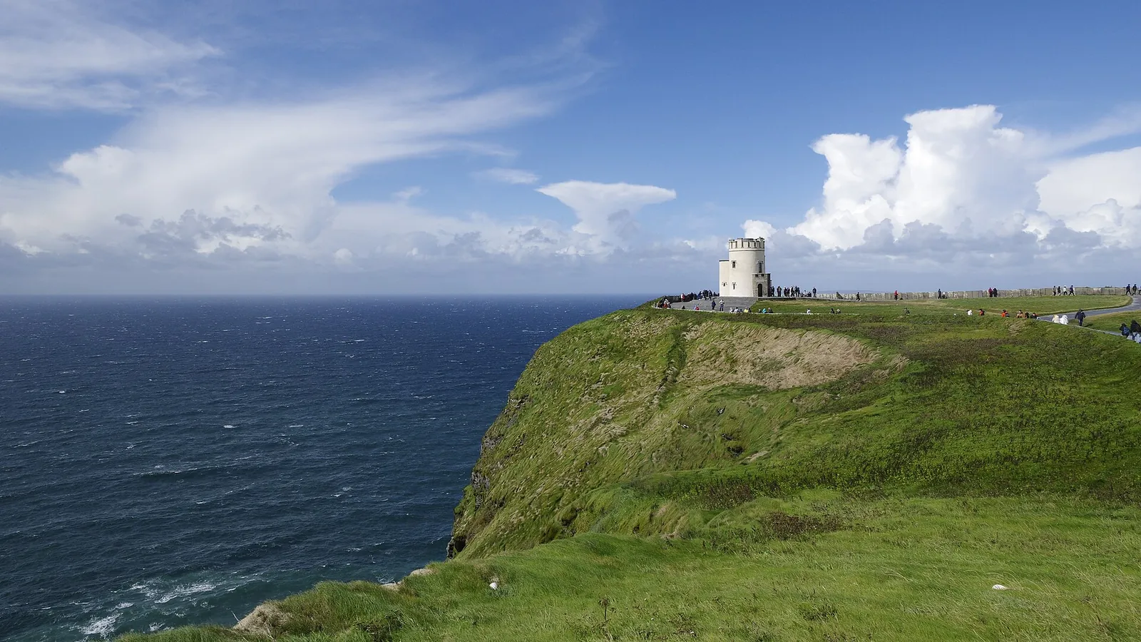 The Cliffs of Moher rising sheer from the Atlantic in County Clare, Ireland