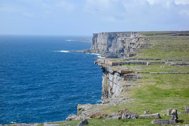 The cliffs at Dún Aengus, an Iron Age fort on Inis Mór