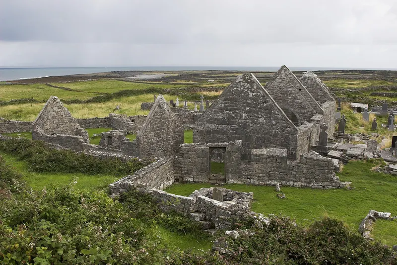 The ruins of the Seven Churches on Inis Mór
