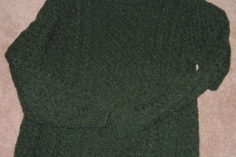 A traditional hand-knit Aran sweater
