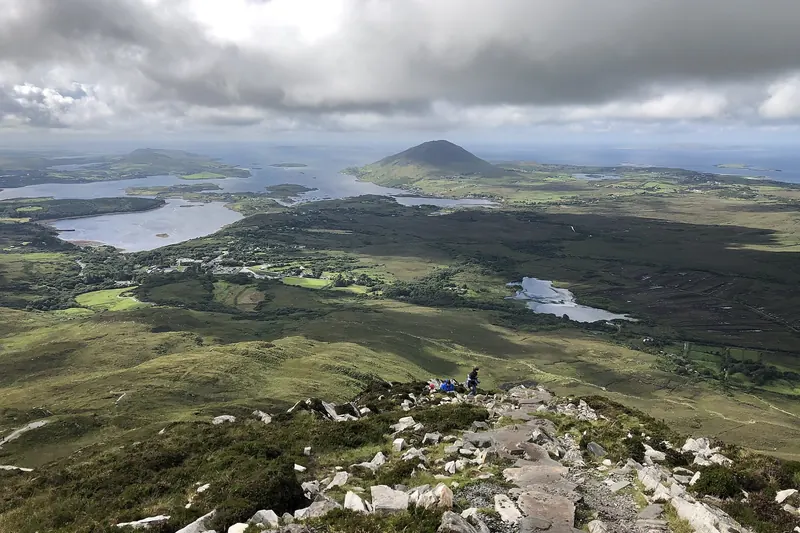 The trail up Diamond Hill in Connemara National Park