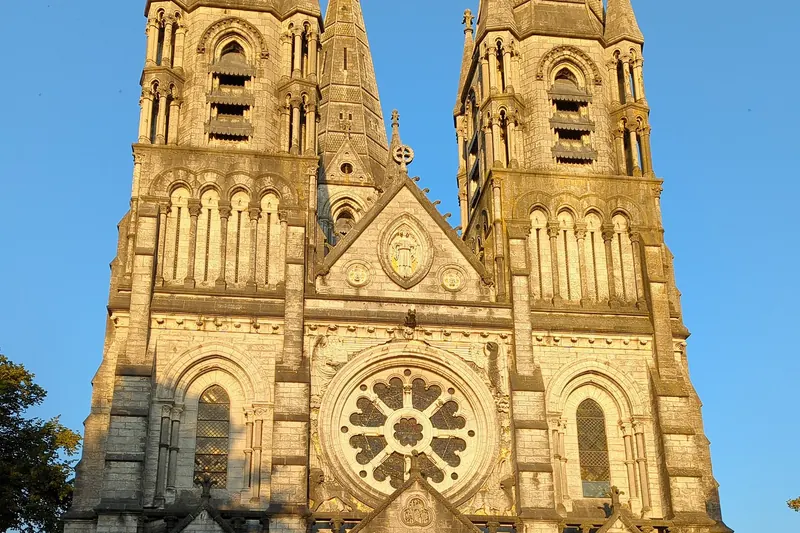The Gothic Revival spires of St Fin Barre's Cathedral in Cork