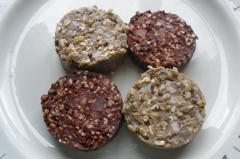 Traditional Irish black and white pudding