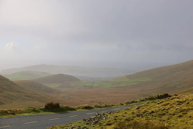 The view over the Dingle Peninsula from Conor Pass