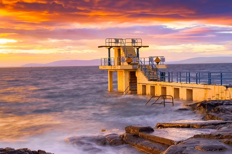 Blackrock diving tower at the end of Salthill Promenade