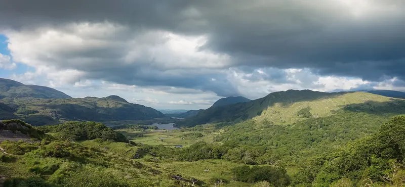 Ladies View, a panoramic viewpoint over the Lakes of Killarney