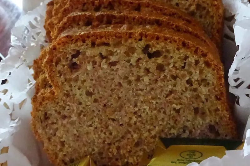 Traditional Irish brown bread with butter