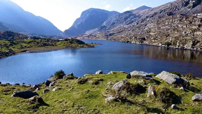 Hikers walking through the Gap of Dunloe