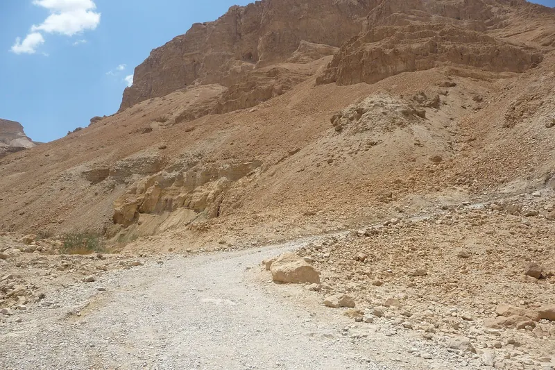 The Snake Path winding up the cliff to Masada
