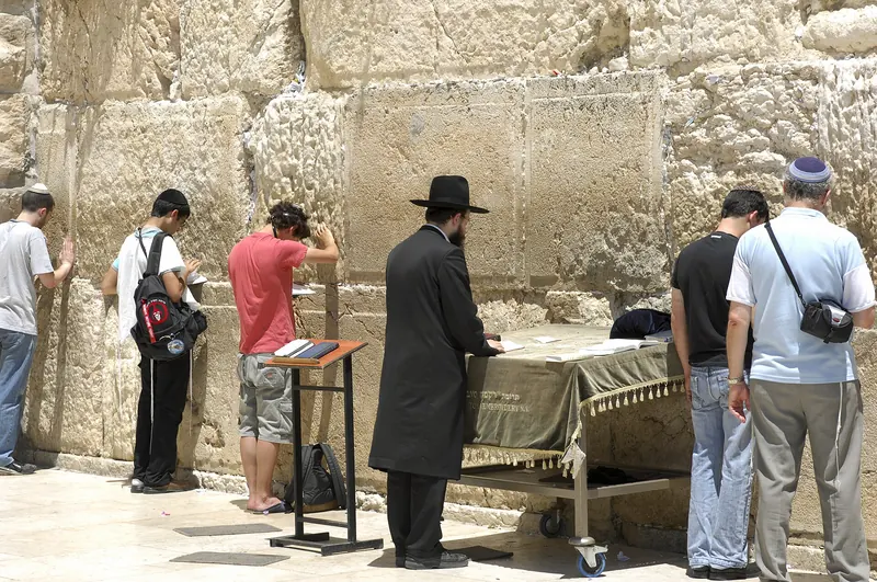 Worshippers at the Western Wall in Jerusalem's Old City