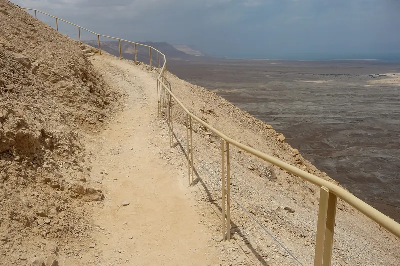 The Snake Path winding up the steep eastern slope of Masada