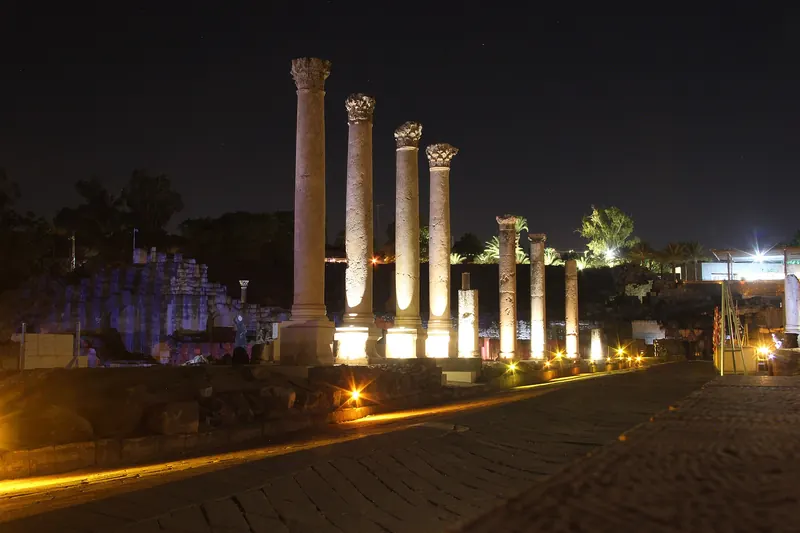 The Roman theatre and ruins of Scythopolis at Beit She'an