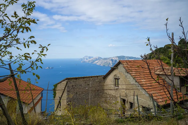The Path of the Gods ridge trail high above the Amalfi Coast