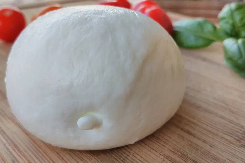 Fresh balls of mozzarella di bufala