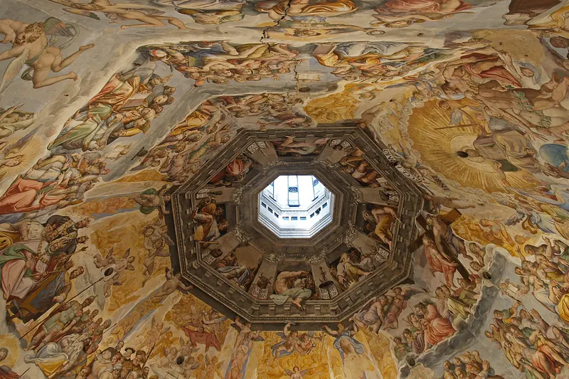 Vasari's Last Judgment fresco covering the inside of the Duomo's dome