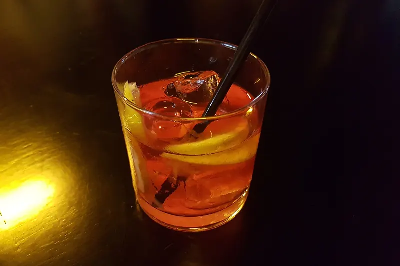A Negroni, made with Campari, gin and vermouth