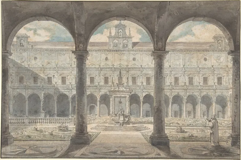 The marble cloister of the Certosa di San Martino