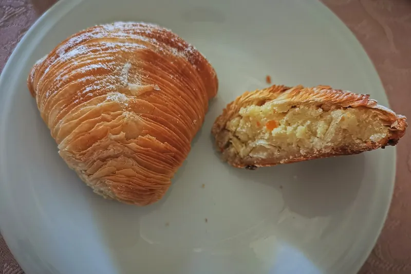 Sfogliatella riccia, its shell of crisp pastry layers filled with semolina and ricotta