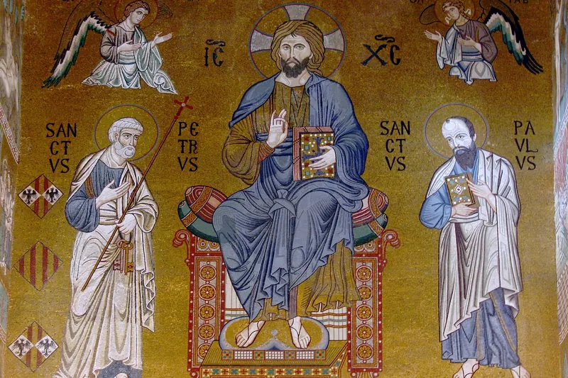 Byzantine mosaics inside the Palatine Chapel in Palermo