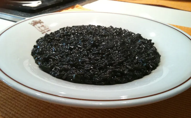 Black risotto made with cuttlefish ink