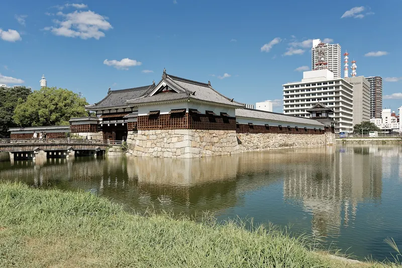 The main gate of the reconstructed Hiroshima Castle