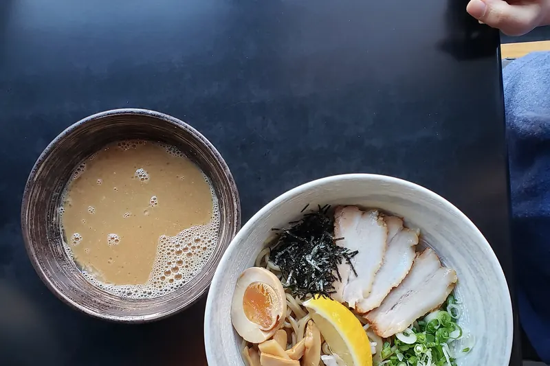 A bowl of spicy dipping noodles, tsukemen-style