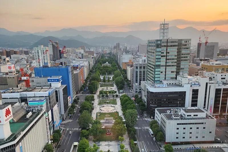 Odori Park with the Sapporo TV Tower in the background