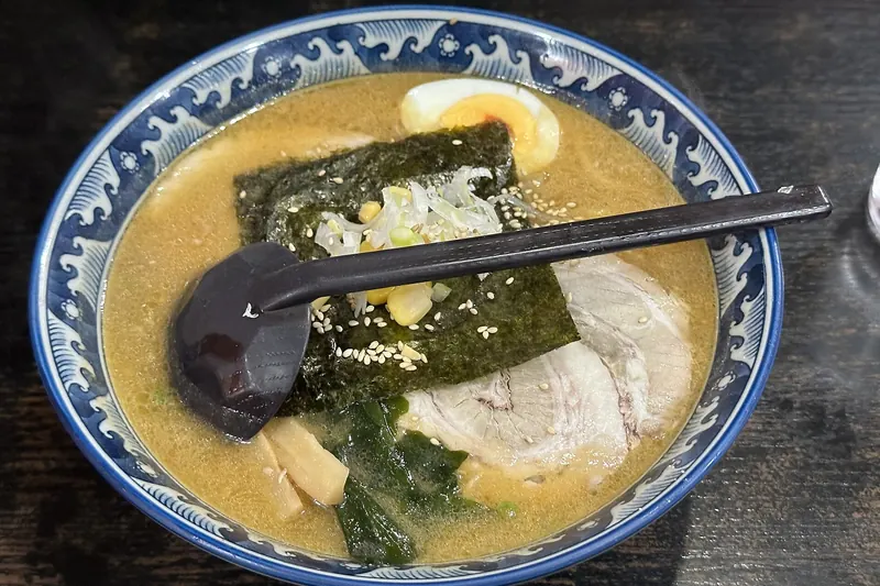 A bowl of Sapporo-style miso ramen