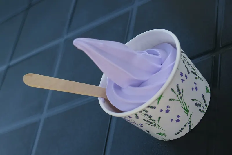 Soft-serve ice cream made from Hokkaido dairy at Farm Tomita