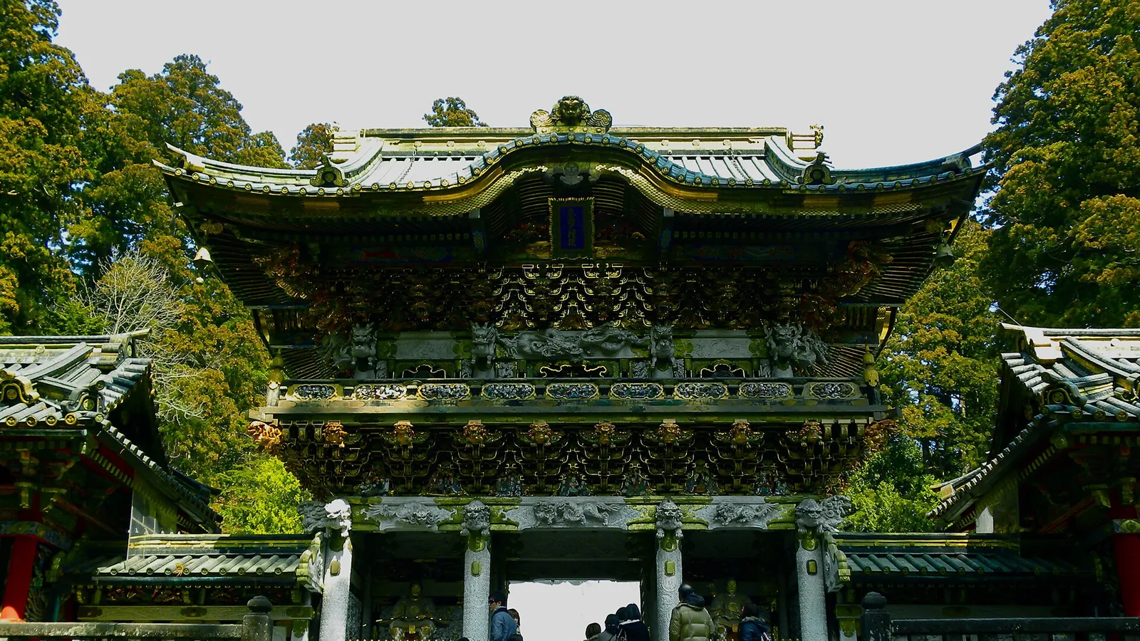 Toshogu Shrine's elaborately carved and gilded Yomeimon Gate in Nikko