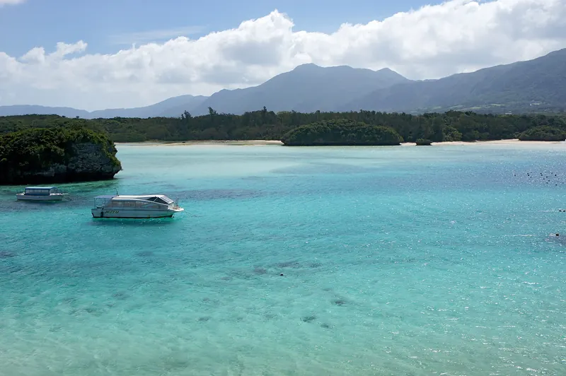 Kabira Bay's turquoise water and small islands on Ishigaki