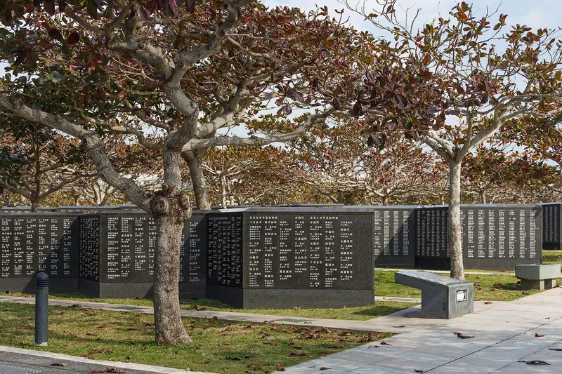 The Cornerstone of Peace Memorial at Okinawa's Peace Memorial Park