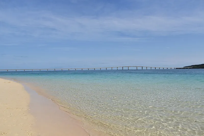 White sand and turquoise water on a Miyako Island beach